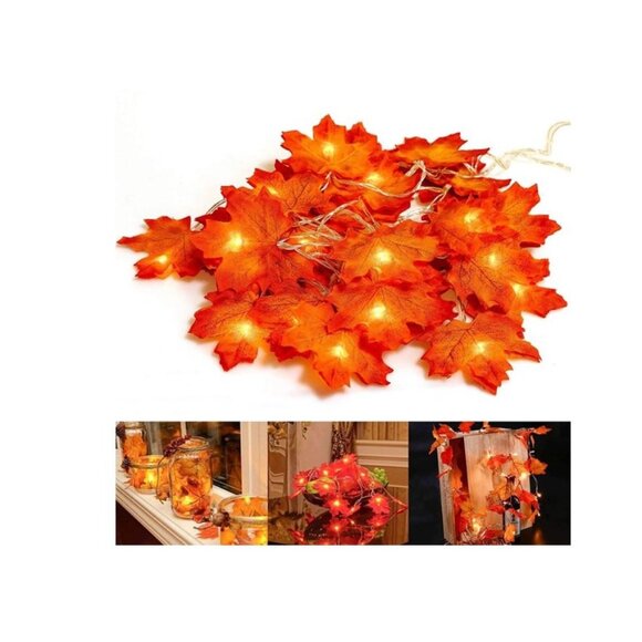 Maple Leaf String Lights 20 LED Autumn Decor - Picture 6 of 9